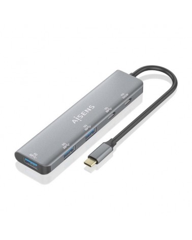 Hub usb tipo-c aisens a109-0857/ 3xusb/ 1xusb tipo-c/ 1xusb tipo-c pd/ gris