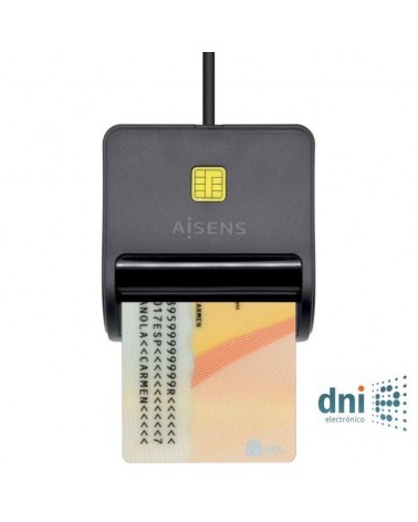 Lector de dni aisens ascr-sn01-bk/ negro