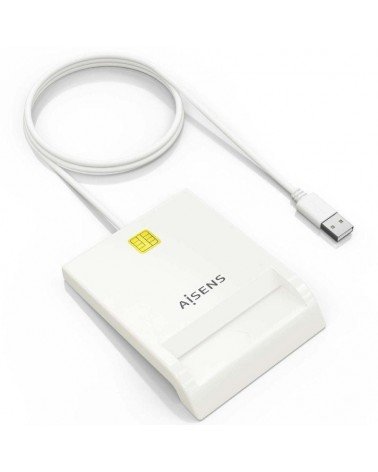 Lector de dni y tarjetas aisens ascr-sn07-w/ blanco