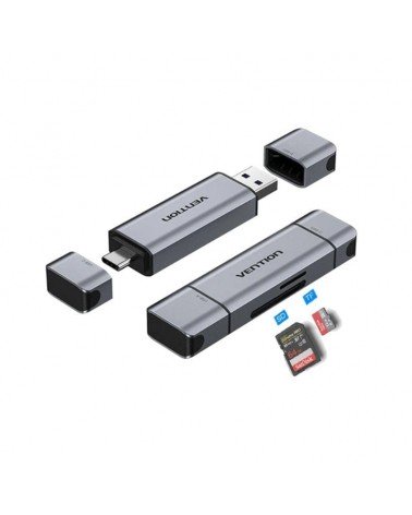 Lector de tarjetas externo vention clkb0/ usb 3.0 y usb tipo-c