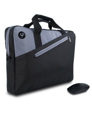Maletín + ratón inalámbrico monray master kit para portátiles hasta 15.6'/ negro