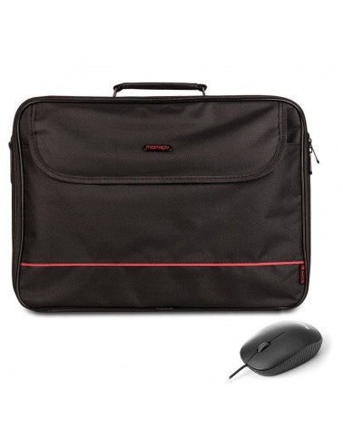 Maletín + ratón monray bureau kit para portátiles hasta 16'/ negro