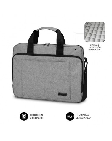 Maletín subblim air padding laptop bag para portátiles hasta 15.6'/ cinta para trolley/ gris