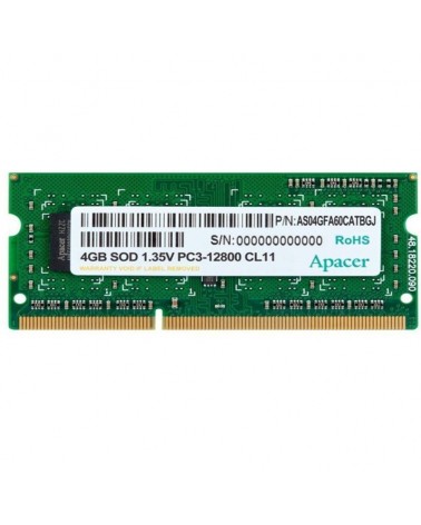 Memoria ram apacer 4gb/ ddr3/ 1600mhz/ 1.35v/ sodimm