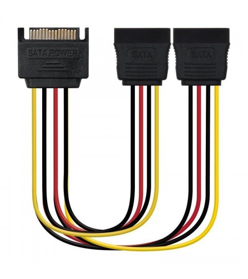 Adaptador de alimentación nanocable 10.19.0104/ sata macho - 2x sata hembra/ 30cm