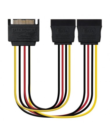 Adaptador de alimentación nanocable 10.19.0104/ sata macho - 2x sata hembra/ 30cm