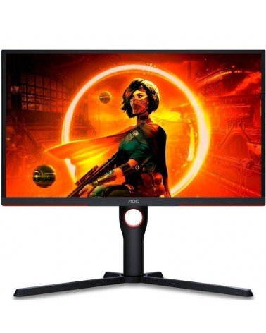 Monitor gaming aoc 25g3zm/bk 24.5'/ full hd/ 0.5ms/ 240hz/ va/ regulable en altura/ negro y rojo
