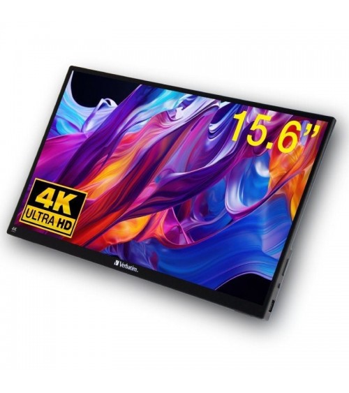 Monitor portátil táctil verbatim pmt-15-4k 15.6'/ 4k/ negro
