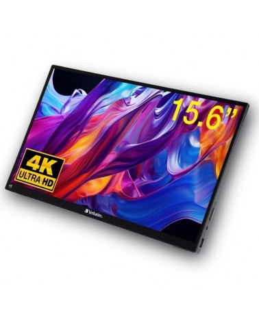 Monitor portátil táctil verbatim pmt-15-4k 15.6'/ 4k/ negro