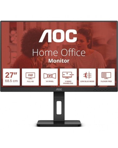 Monitor profesional aoc 27e3qaf 27'/ full hd/ multimedia/ regulable en altura/ negro