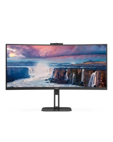 Monitor profesional curvo ultrapanorámico aoc cu34v5cw/bk 34'/ uwqhd/ multimedia/ regulable en altura/ negro