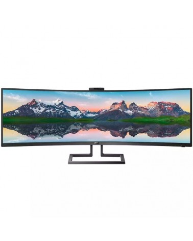 Monitor profesional ultrapanorámico curvo philips 499p9h 48.8'/ dual qhd/ webcam/ multimedia/ regulable en altura/ negro