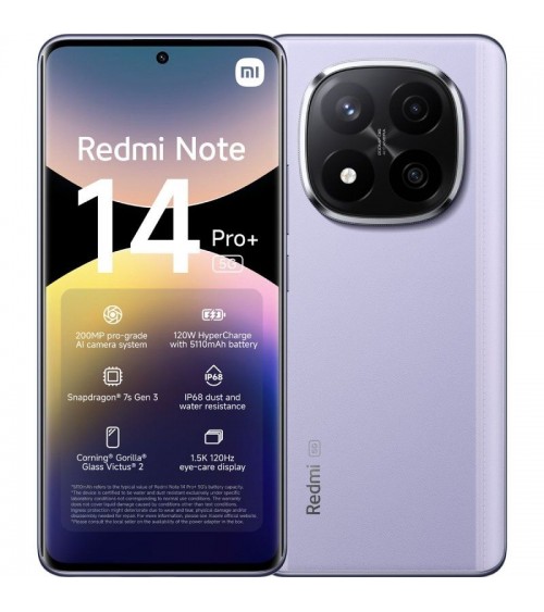 Smartphone xiaomi redmi note 14 pro+ 8gb/ 256gb/ '/ 5g/ negro