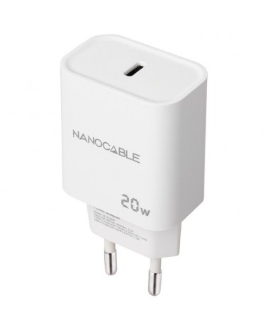 Cargador de pared nanocable 10.10.2005/ 1xusb tipo-c/ 20w/ blanco