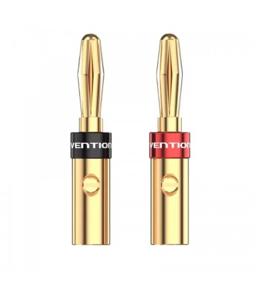 Adaptador/ conector banana vention bfdj0-2/ cable de audio hembra - banana macho/ 2 uds/ dorado