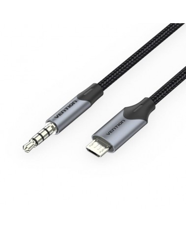 Cable conversor estéreo vention bdgbf/ microusb macho - jack 3.5 macho/ 1m/ negro