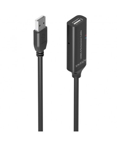 Cable alargador usb 2.0 aisens a101-0915/ usb macho - usb hembra/ 10m/ negro
