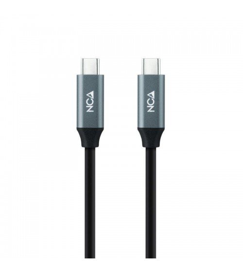 Cable usb 3.2 nanocable 10.01.4300/ usb tipo-c macho - usb tipo-c macho/ 50cm/ gris y negro