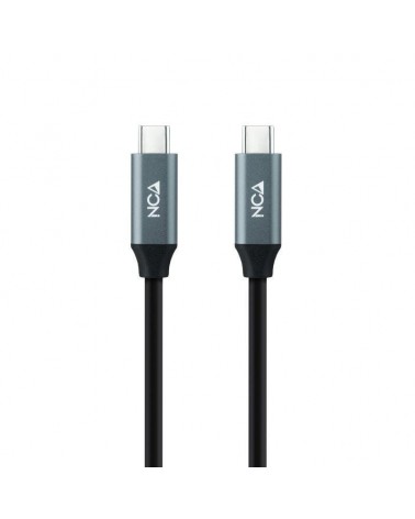 Cable usb 3.2 nanocable 10.01.4300/ usb tipo-c macho - usb tipo-c macho/ 50cm/ gris y negro