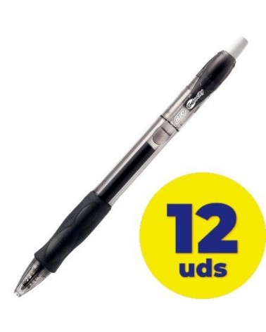 Caja de bolígrafos de tinta de gel bic gelocity 526275/ 12 unidades/ negros