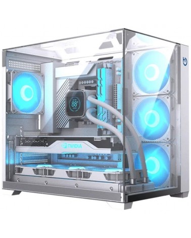 Caja gaming semitorre hiditec sky/ blanco