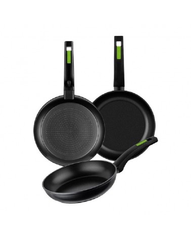 Pack 3 sartenes monix green m481241/ ø18cm/ ø22cm/ ø26cm/ aluminio forjado
