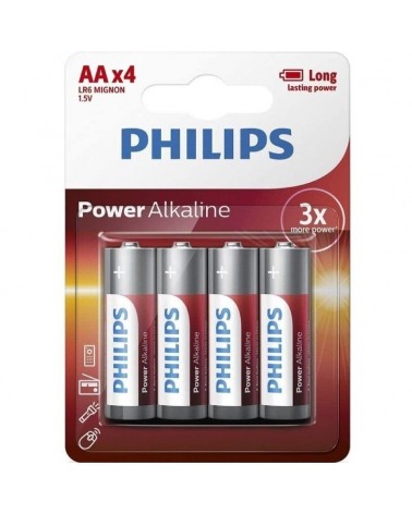 Pack de 4 pilas aa philips lr6p4b/10/ 1.5v/ alcalina