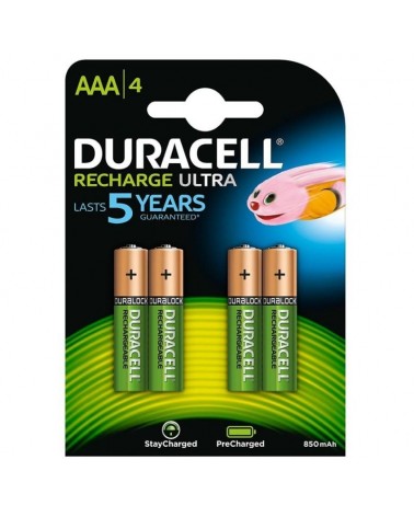 Pack de 4 pilas aaa duracell hr03-a/ 1.2v/ recargables