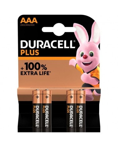 Pack de 4 pilas aaa duracell plus mn2400/ 1.5v/ alcalinas