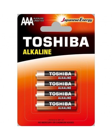 Pack de 4 pilas aaa toshiba alkaline lr03/ 1.5v/ alcalinas