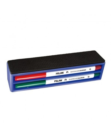 Pack milan 165894/ borrador de pizarra magnético + 4 rotuladores para pizarra/  3.7mm/ colores surtidos