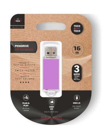 Pendrive 16gb tech one tech basic usb 2.0/ purpura claro