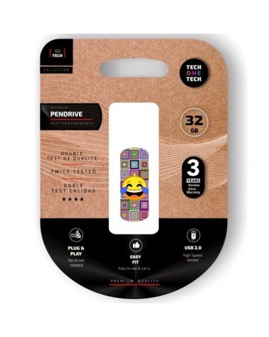 Pendrive 32gb tech one tech emoji meparto usb 2.0
