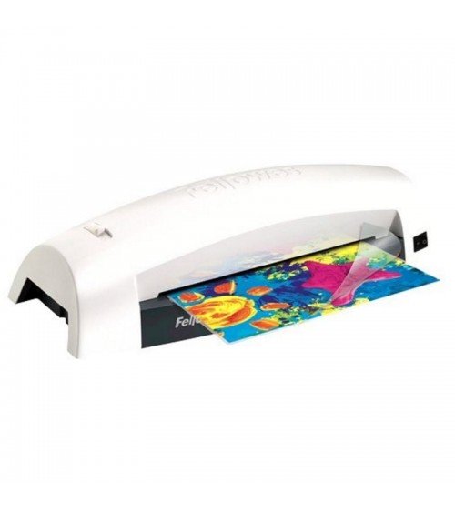 Plastificadora fellowes lunar 5715601/ hasta a4 y 80 micras/ blanca y negra