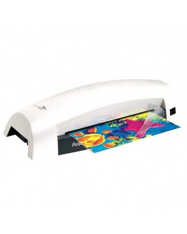 Plastificadora fellowes lunar 5715601/ hasta a4 y 80 micras/ blanca y negra
