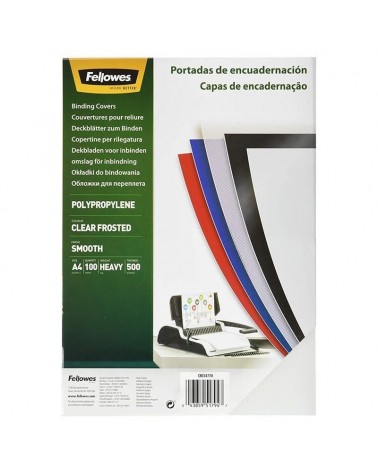 Portadas de polipropileno fellowes 54770/ a4/ 500 micras/ 100 unidades/ helado claro