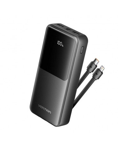 Powerbank 20000mah vention fhpb0/ 22.5w/ negra/ incluye cable usb tipo-c y lightning