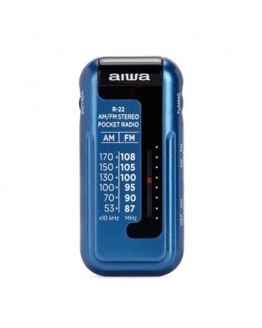 Radio portátil aiwa r-22bl/ azul