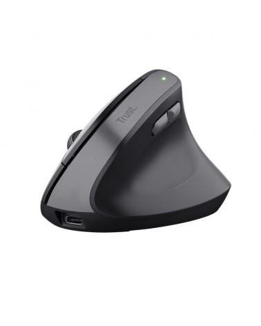 Ratón ergonómico inalámbrico trust bayo ii/ batería recargable/ hasta 2400 dpi