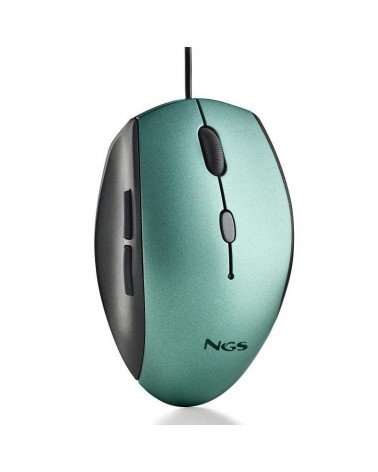 Ratón ergonómico ngs moth ice/ hasta 1600 dpi/ verde hielo