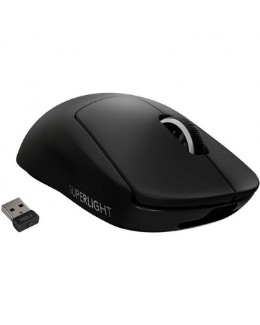 Ratón gaming inalámbrico logitech pro x superlight/ batería recargable/ hasta 25600 dpi/ negro
