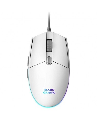 Ratón gaming mars gaming mmgw/ hasta 3200 dpi/ blanco