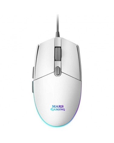 Ratón gaming mars gaming mmgw/ hasta 3200 dpi/ blanco