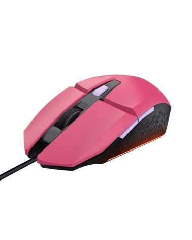 Ratón gaming trust gaming gxt 109 felox/ hasta 6400 dpi/ rosa