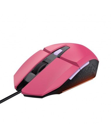 Ratón gaming trust gaming gxt 109 felox/ hasta 6400 dpi/ rosa