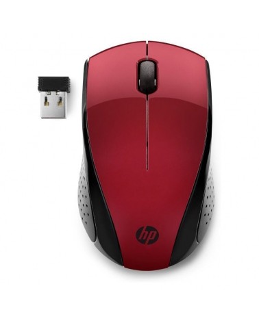 Ratón inalámbrico hp 220/ hasta 1600 dpi/ rojo