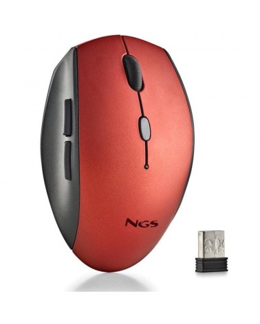 Ratón inalámbrico ngs bee red/ hasta 1600 dpi/ rojo