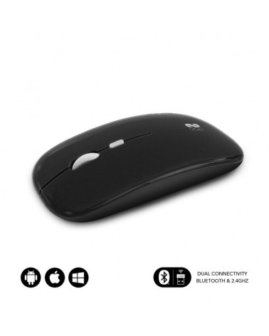 Ratón inalámbrico por bluetooth subblim dual flat/ batería recargable/ hasta 1600 dpi