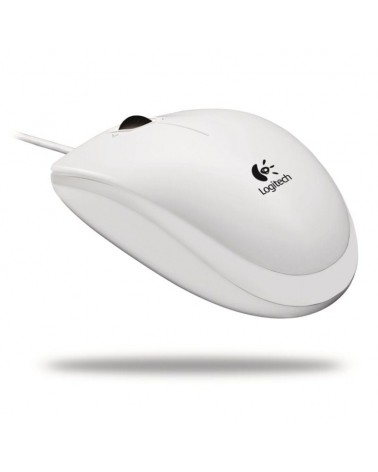 Ratón logitech b100/ hasta 800 dpi/ blanco
