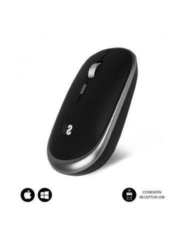 Ratón mini inalámbrico subblim wireless mini/ hasta 1600 dpi/ gris espacial